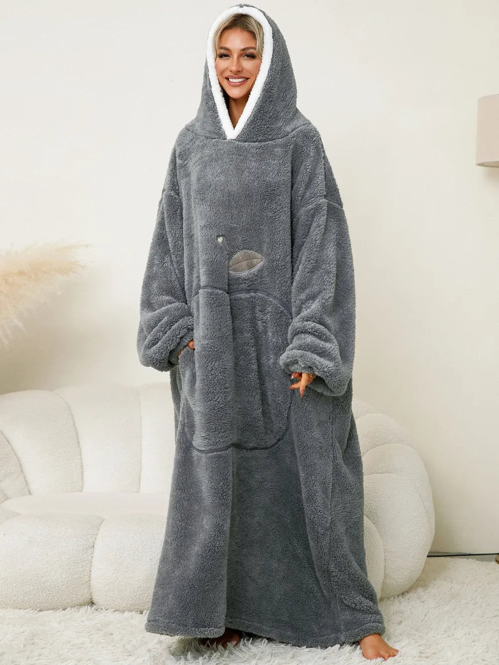 Women's Lounge Dress – Hooded Pocketed
