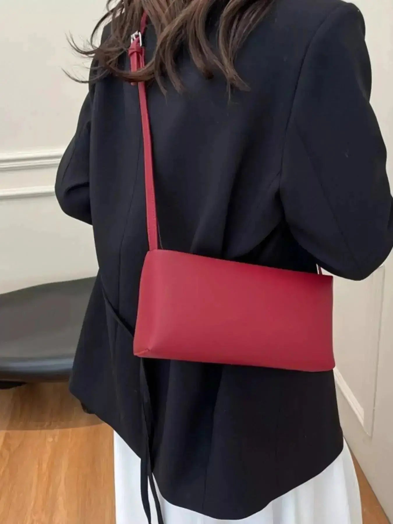 Leather Rectangular Shoulder Bag by Parfymia