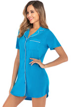 Women's Lounge Dress with Contrast Piping