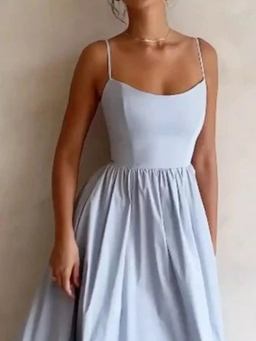 Adjustable Strap Scoop Neck Midi Dress Trendsi