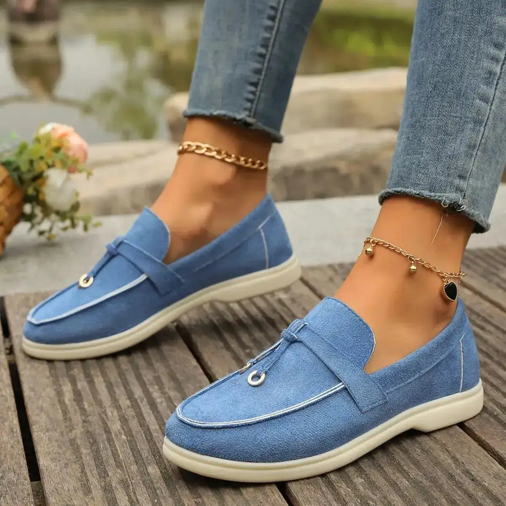 Durable Polyester Rubber Casual Round Toe Slip-Ons by Parfymia