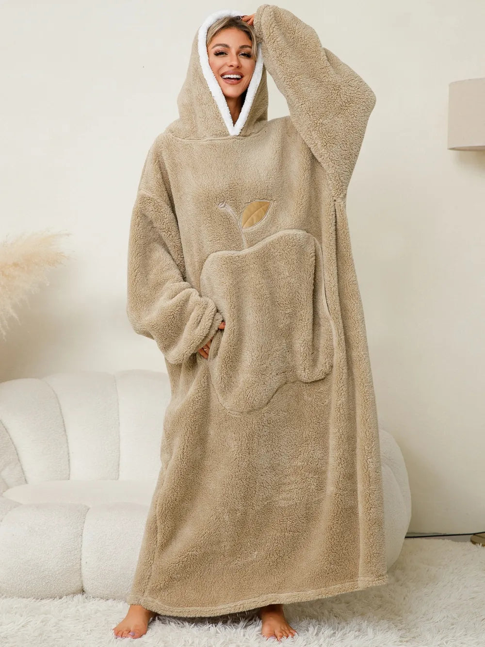 Women's Lounge Dress – Hooded Pocketed