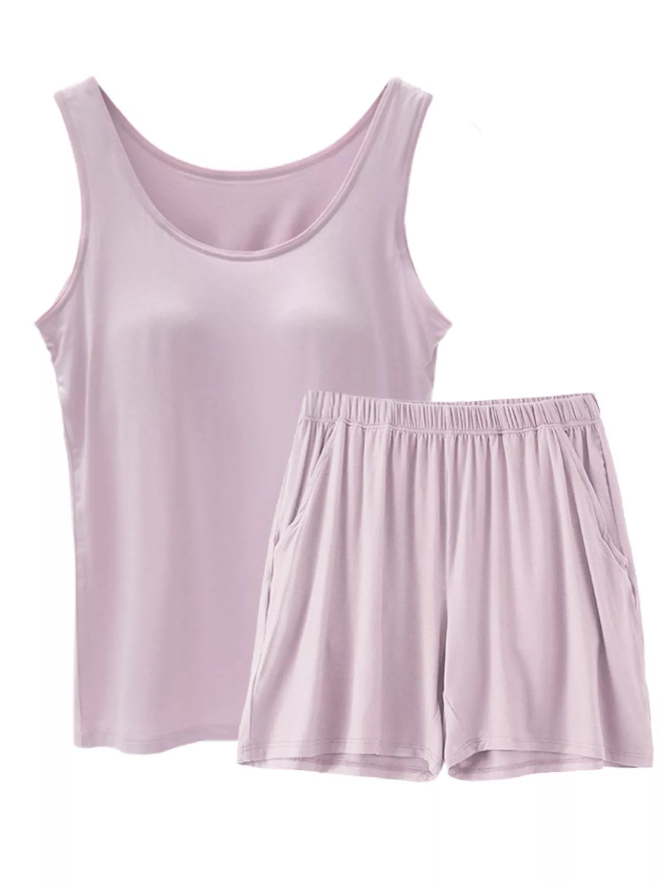 Women's Plus Size Modal Padded Tank & Shorts Set