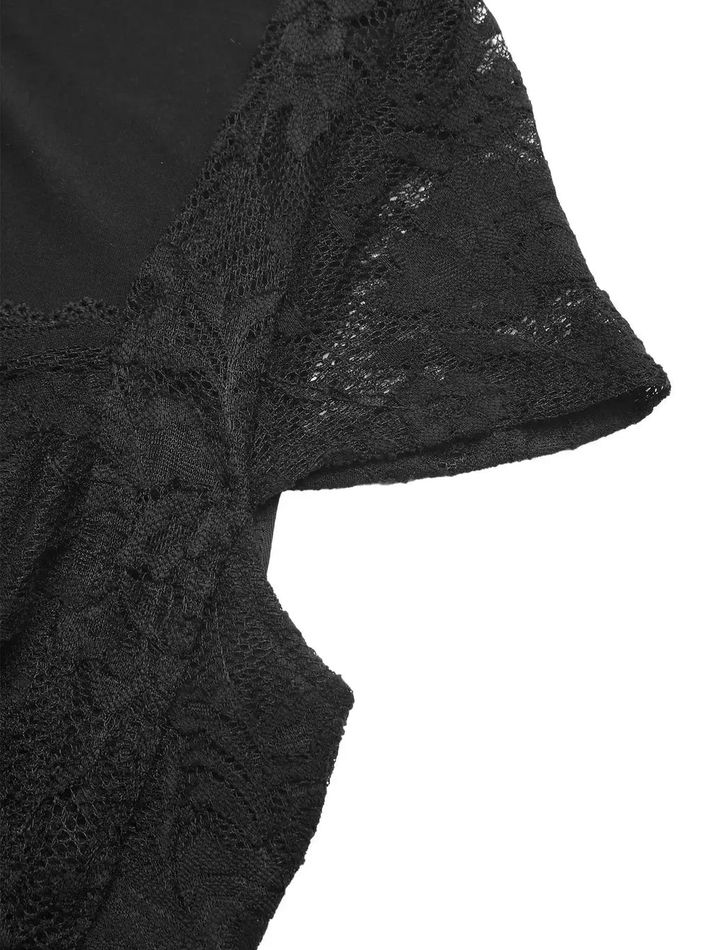 Lace Sweetheart Neck Cap Sleeve Bodysuit by Parfymia