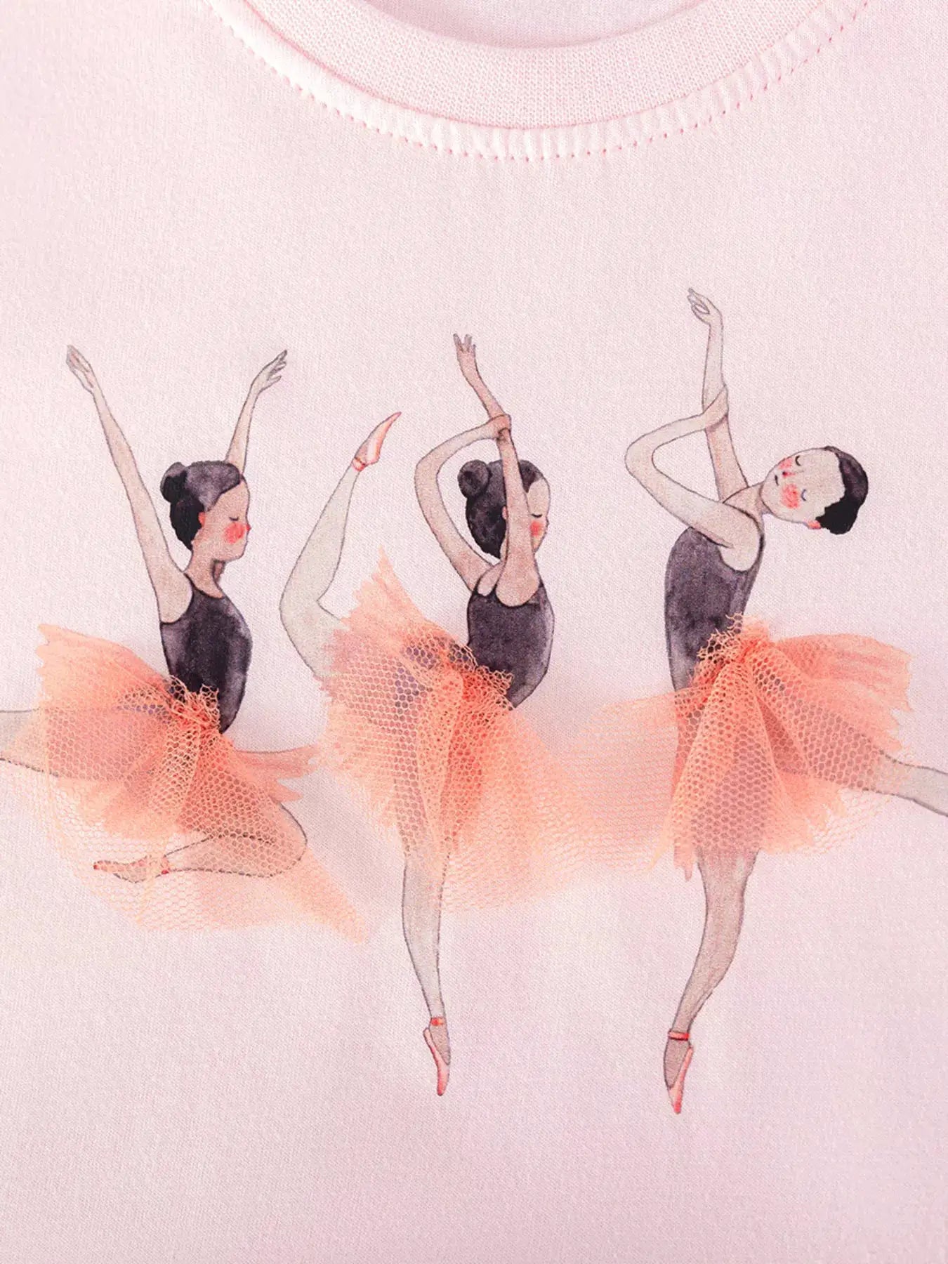 Girls Pink Ballerina Tulle Dress Short Sleeve Ballet Skirt — Parfymia
