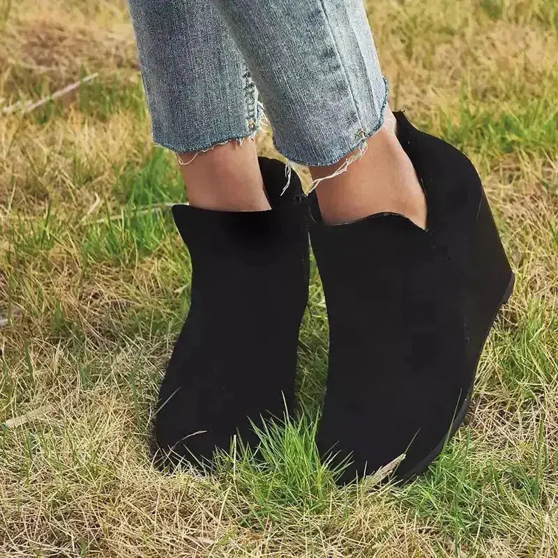 Elegant High Heel Ankle Boots with Side Zip Closure by Parfymia
