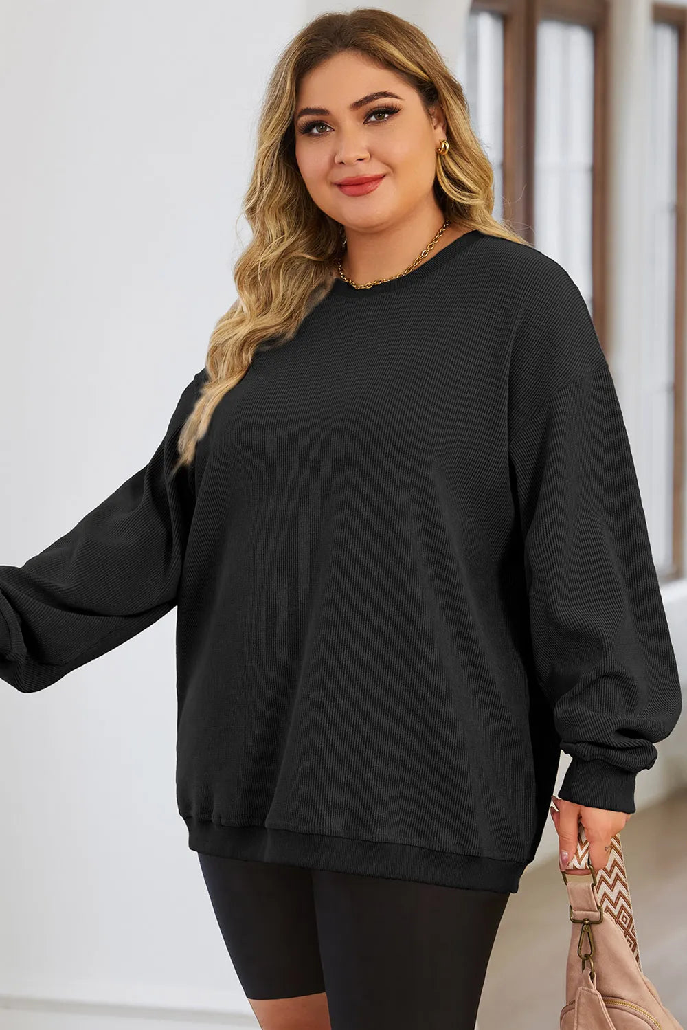 Women's Plus Size Sweatshirt – Dropped Shoulder