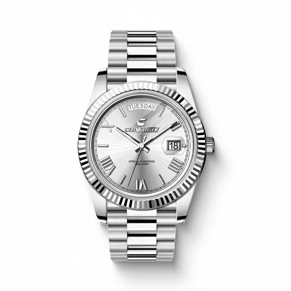 Men's Large Dial Quartz Watch – Stainless Steel Band, 30M Waterproof Dropshipman