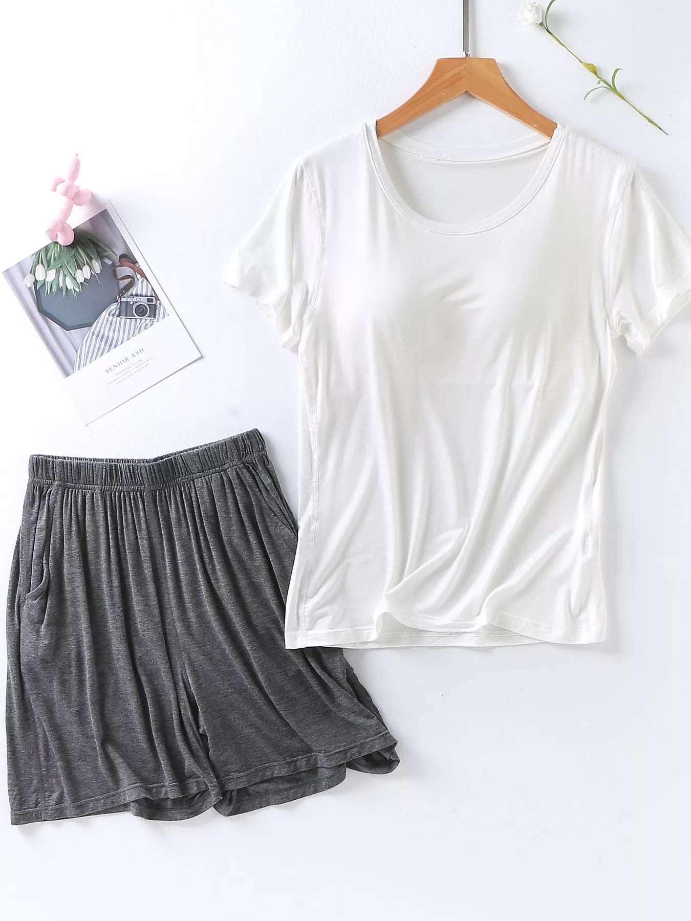 Women's Shorts Set – Padded Modal Tee & Shorts