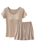 Women's Plus Size Padded Modal Shorts Set
