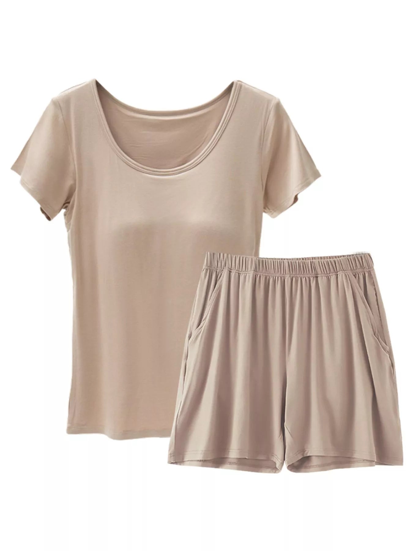 Women's Plus Size Padded Modal Shorts Set