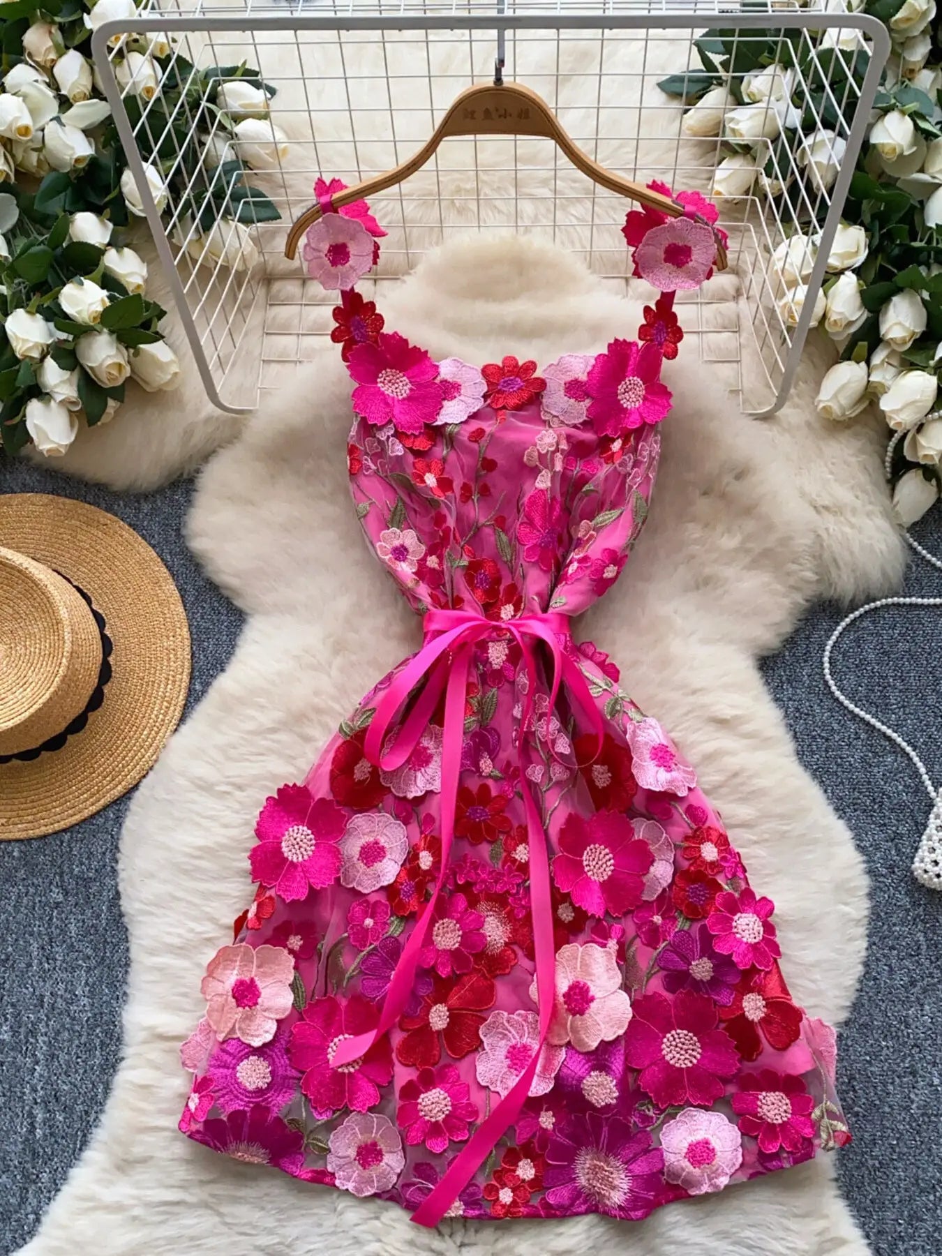 Floral Tie Waist Mini Dress Trendsi