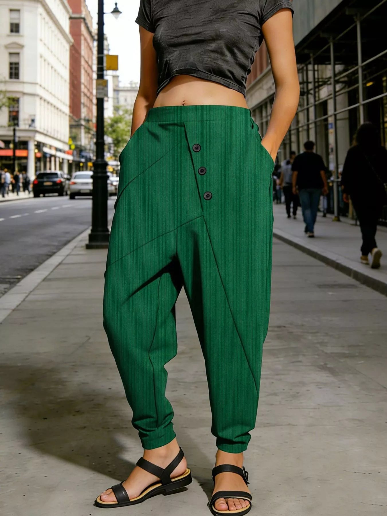 Women's Plus Size Harem Pants – Elastic Waist