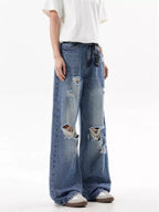 Men's Full Size Ripped Wide Leg Jeans Plus Size