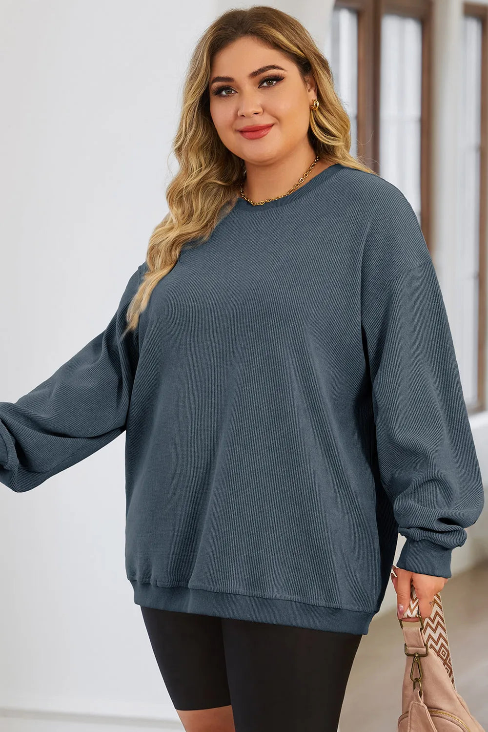 Women's Plus Size Sweatshirt – Dropped Shoulder