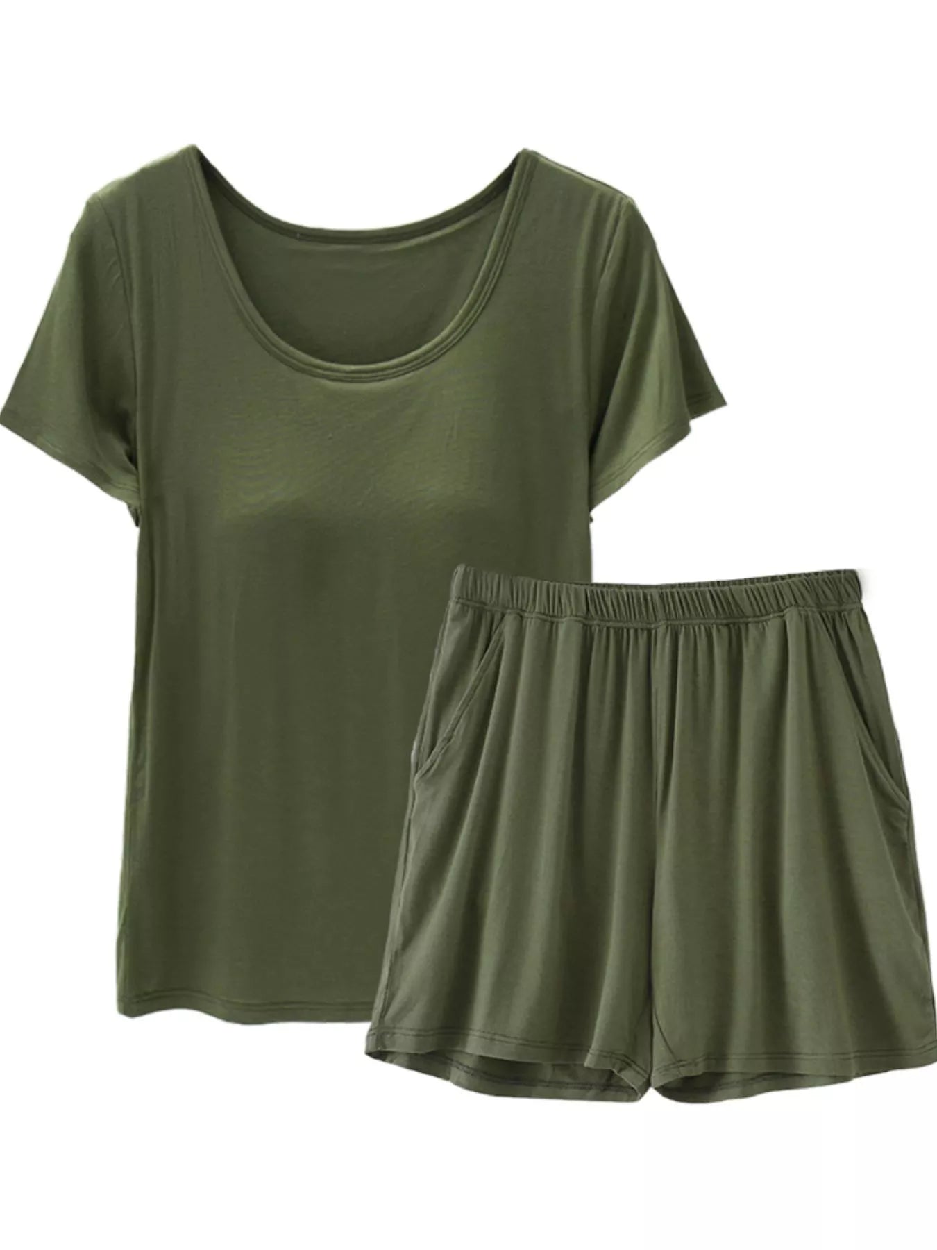 Women's Plus Size Padded Modal Shorts Set