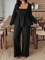 Women's Plus Size Pants Two-Piece Set