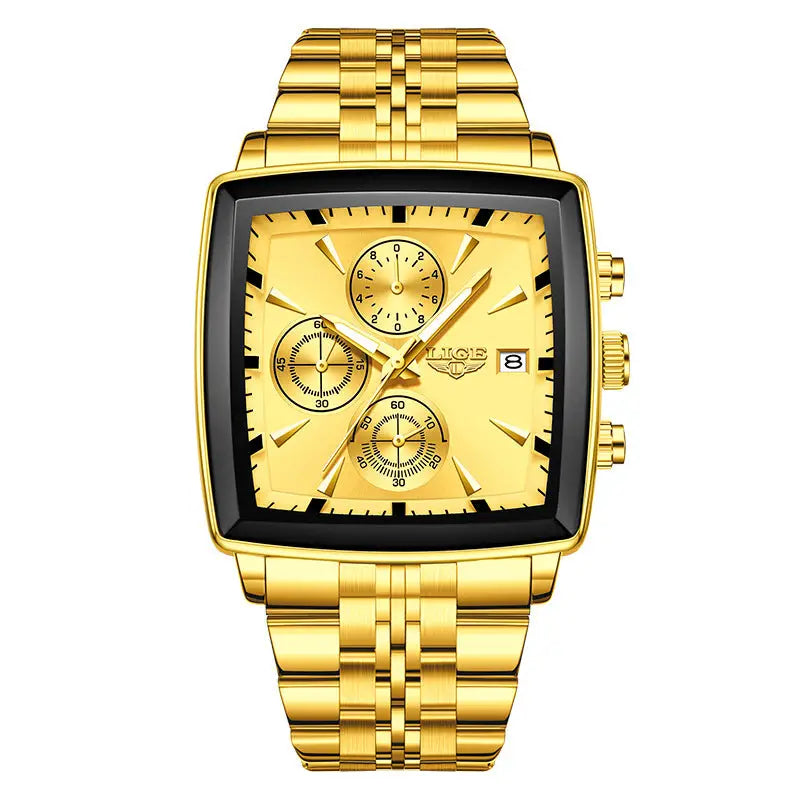 Men's Large Dial Square Business Watch – Bold & Elegant Dropshipman