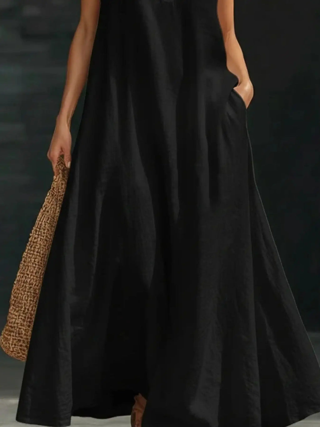 Halter Neck Maxi Dress with Pockets Trendsi