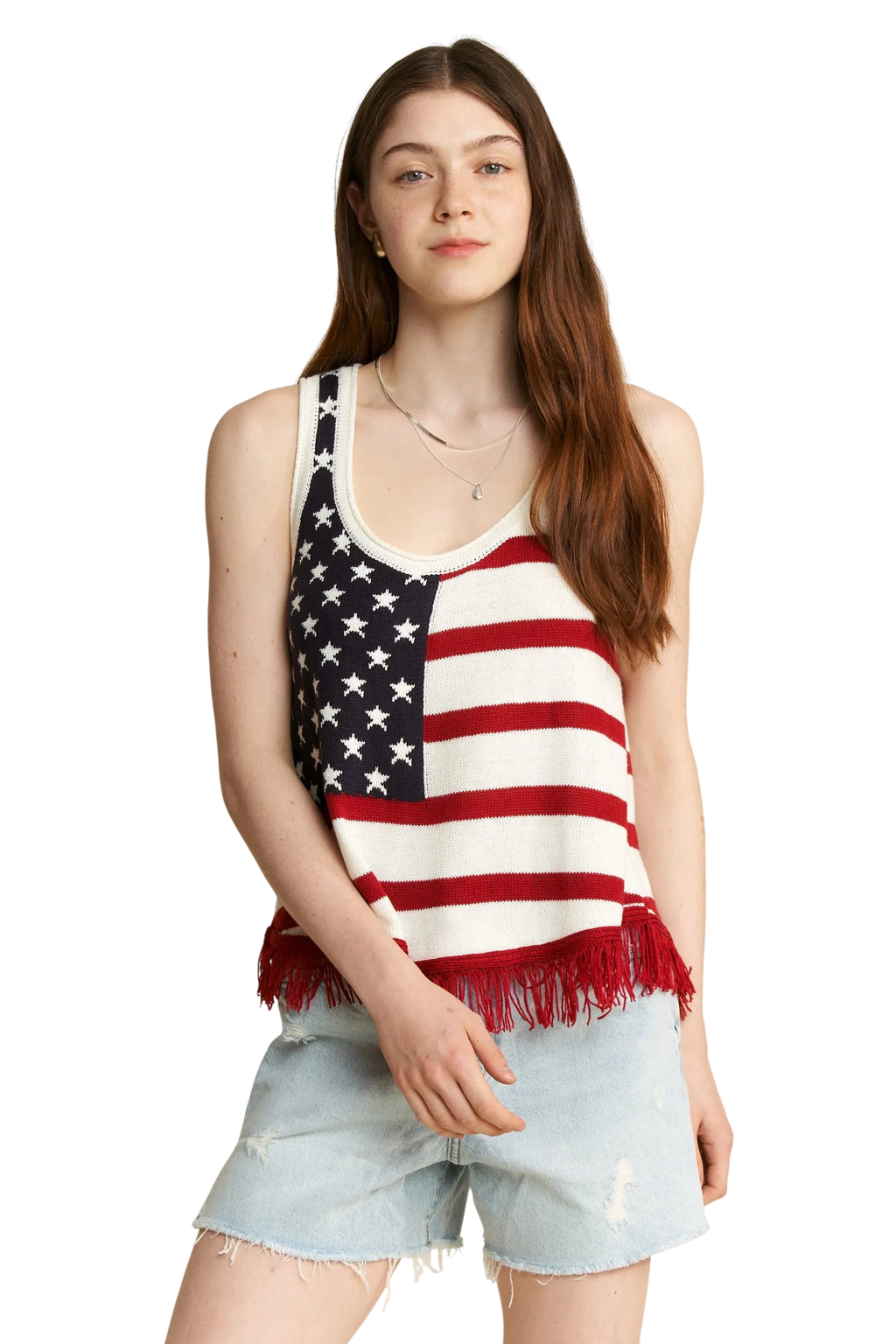 Women's Tank Top – American Flag Fringe