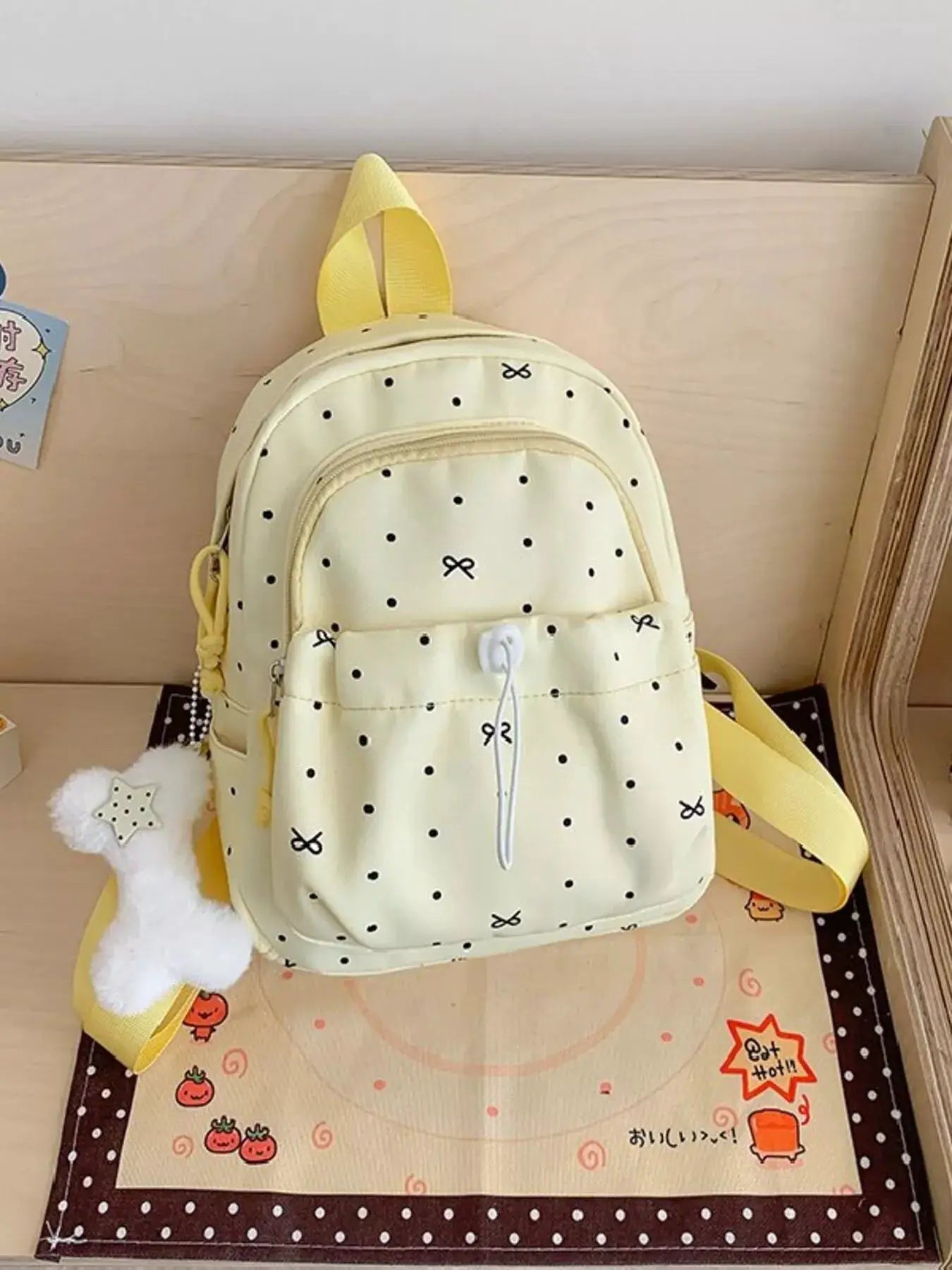 Polka Dot Mini Lightweight Backpack Bag For Everyday Use Oxford Cloth — Parfymia