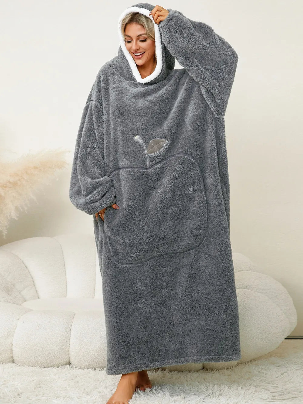 Women's Lounge Dress – Hooded Pocketed