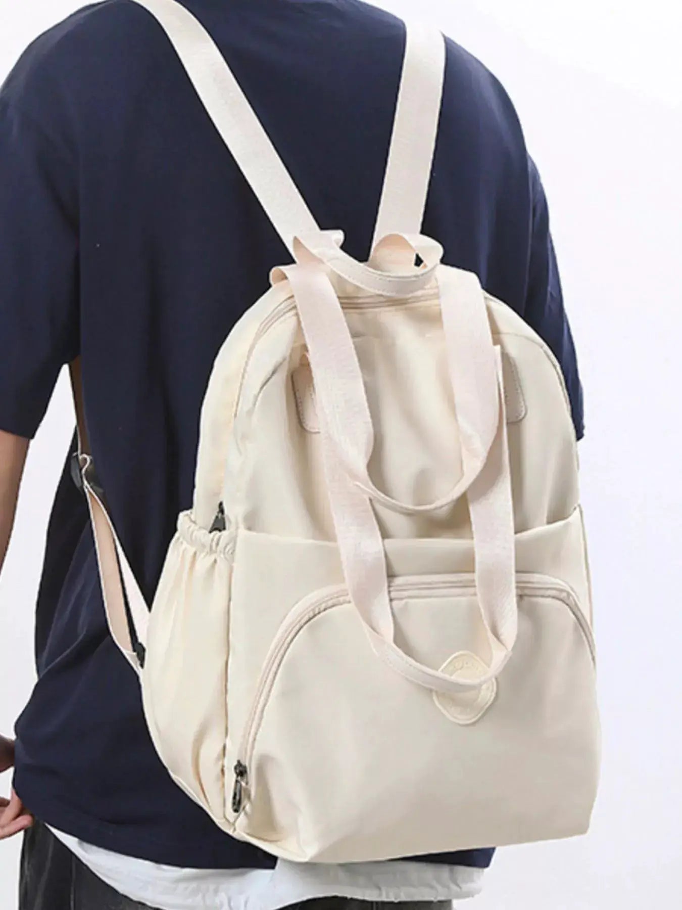 Lightweight Solid Color Oxford Backpack For Daily Use — Parfymia