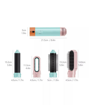 5-in-1 Interchangeable Curling Iron Wand Set