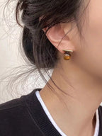 Women's Tiger Eye Stone Stud Earrings