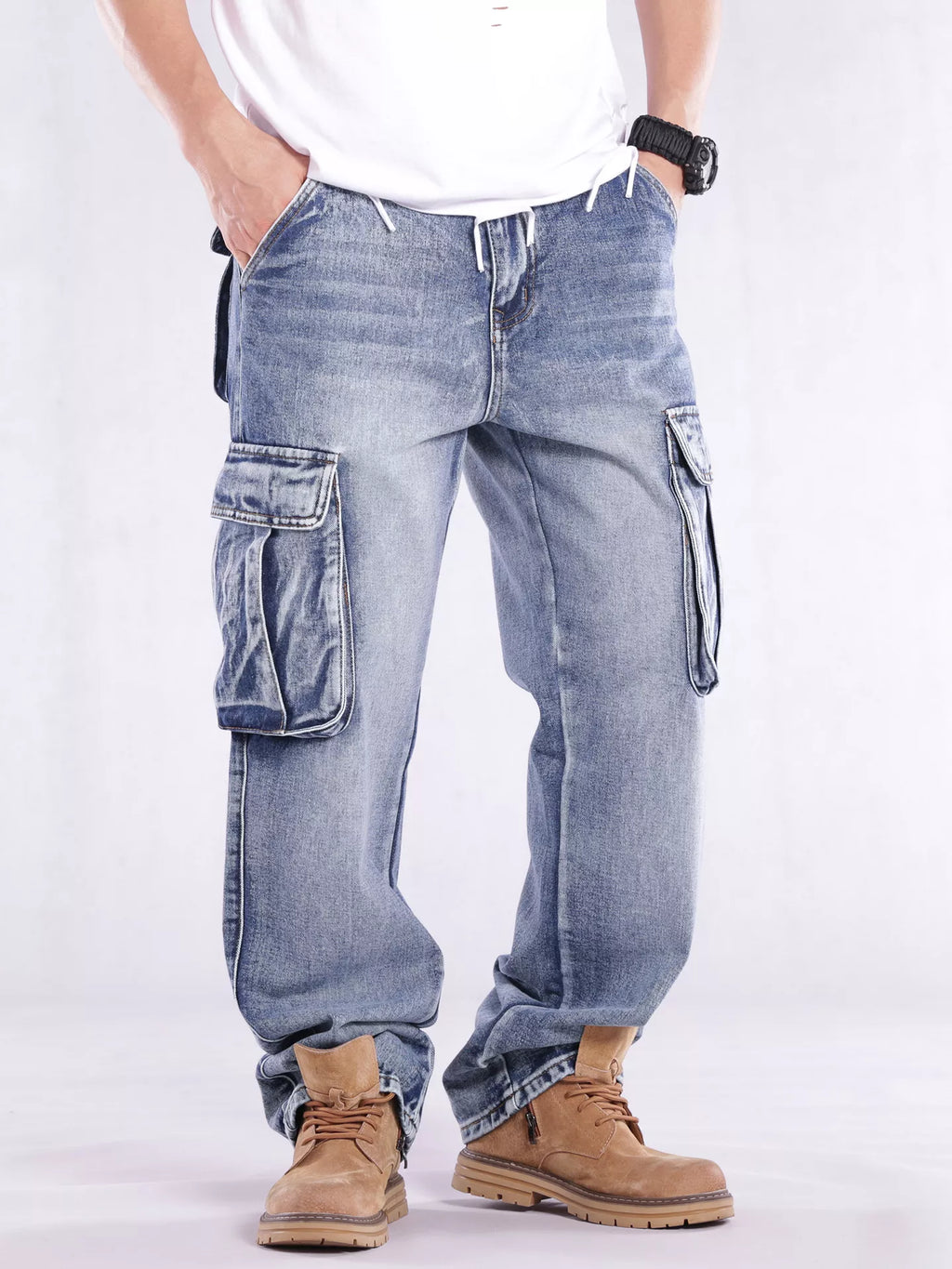 Men's Cargo Jeans Loose Fit