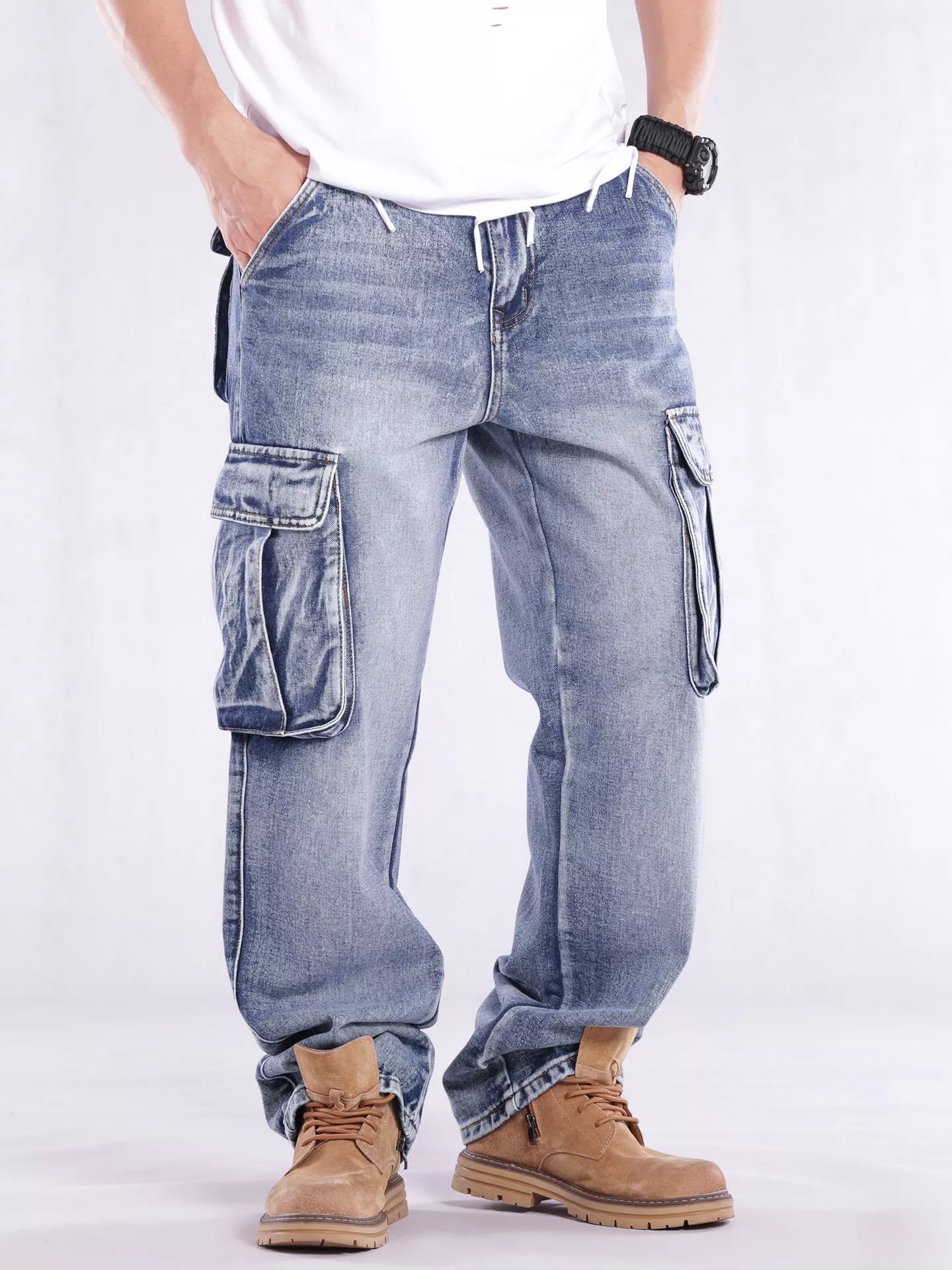 Men's Cargo Jeans Loose Fit