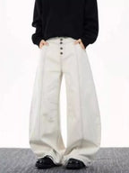 Men's Pants Wide Leg Button-Fly Plus Size