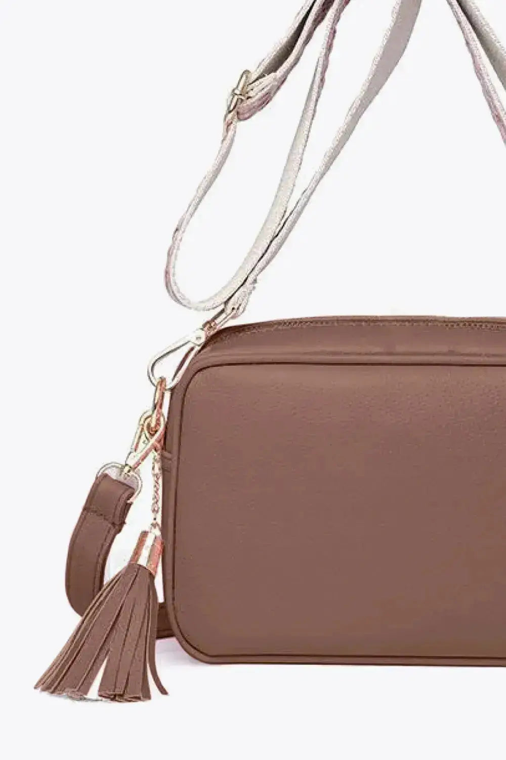 PU Leather Crossbody Bag with Tassel Detail by Parfymia