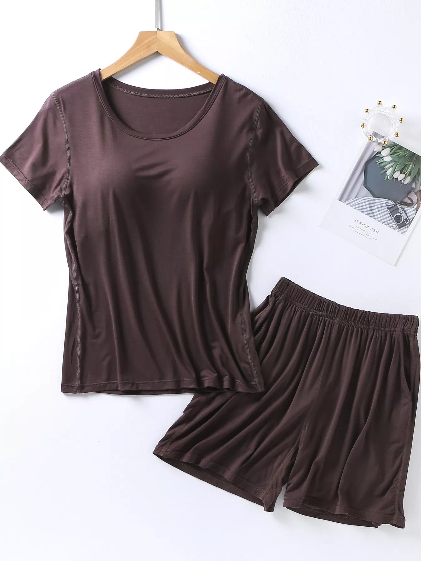 Women's Shorts Set – Padded Modal Tee & Shorts