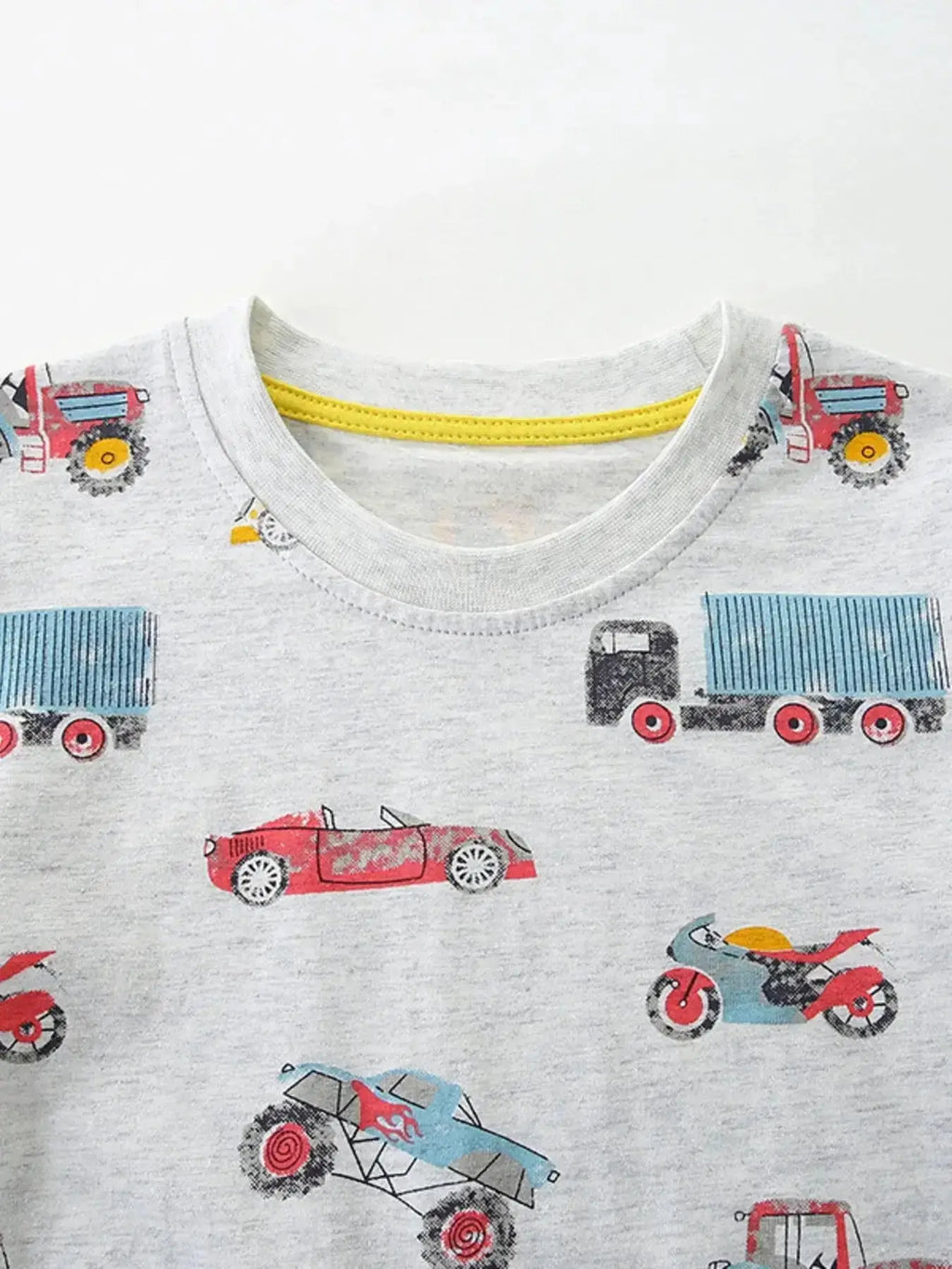Vehicle Print Short Sleeve T-Shirt for Children by Parfymia