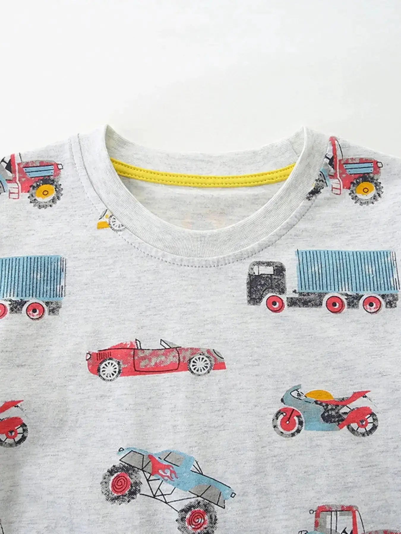Vehicle Print Short Sleeve T-Shirt for Children by Parfymia
