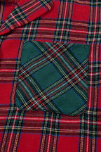 Women's Loungewear Plaid Contrast Patch Pajama Set