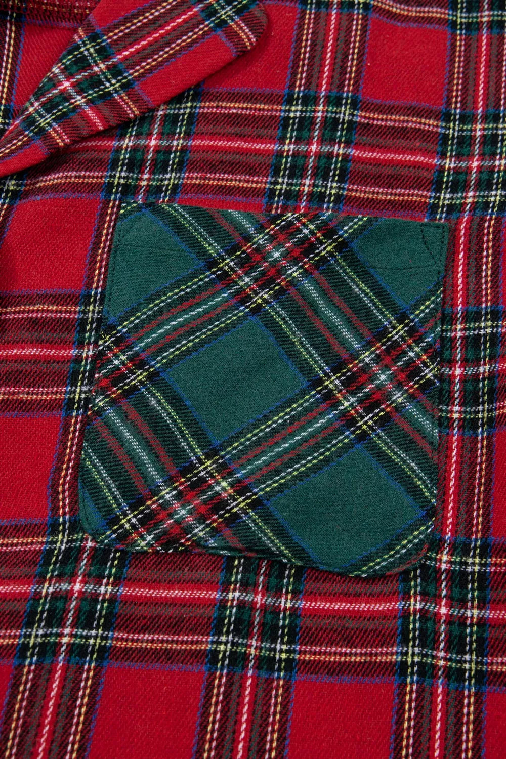 Women's Loungewear Plaid Contrast Patch Pajama Set