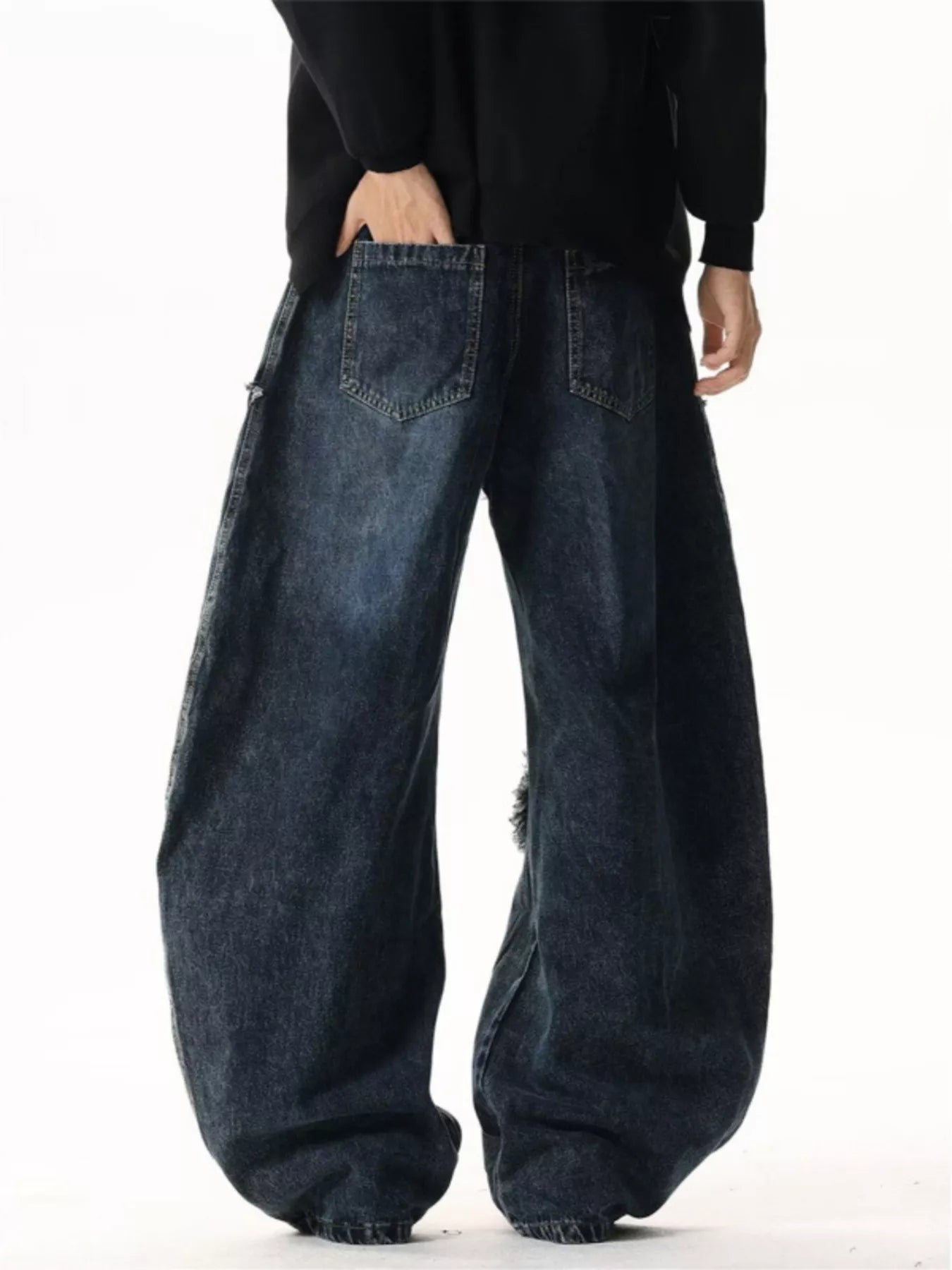 Men's Pants Star Patchwork Wide Leg Jeans