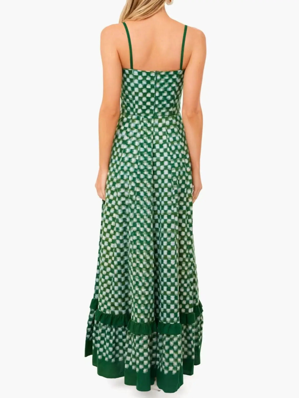 Checkered Spaghetti Strap Maxi Dress Trendsi