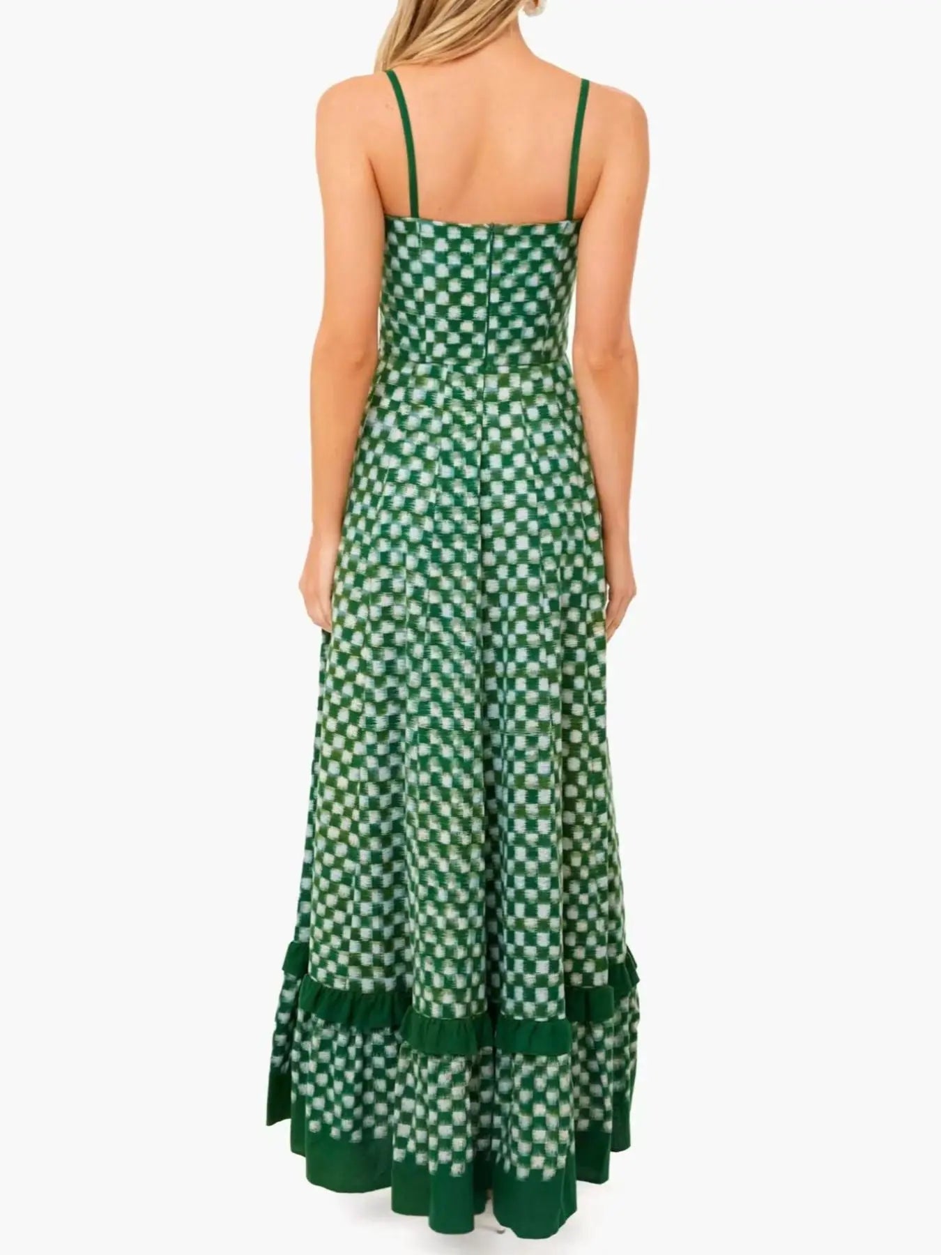 Checkered Spaghetti Strap Maxi Dress Trendsi