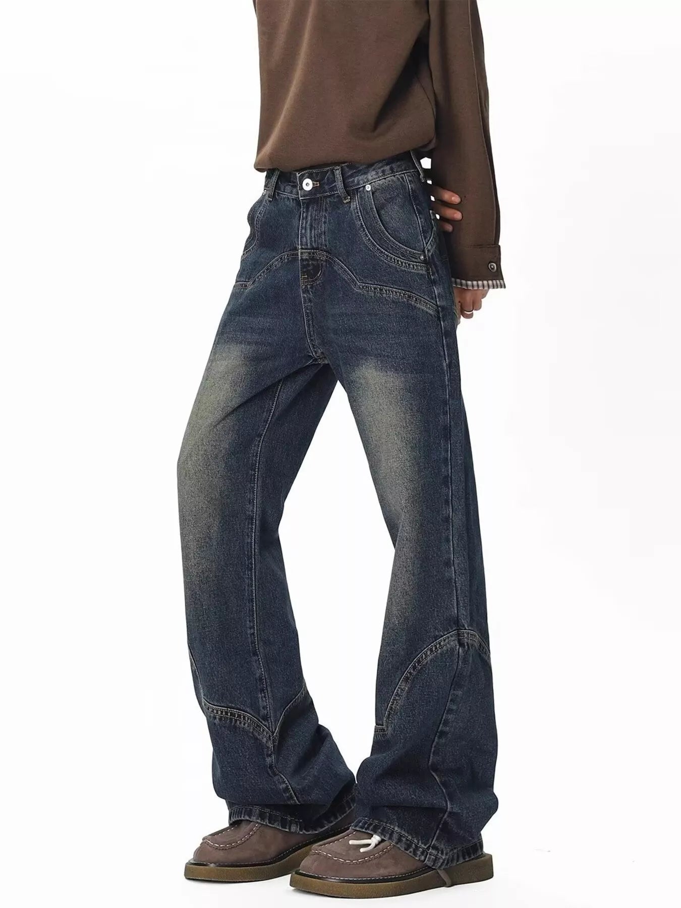 Men's Pants Wide Leg Vintage Wash