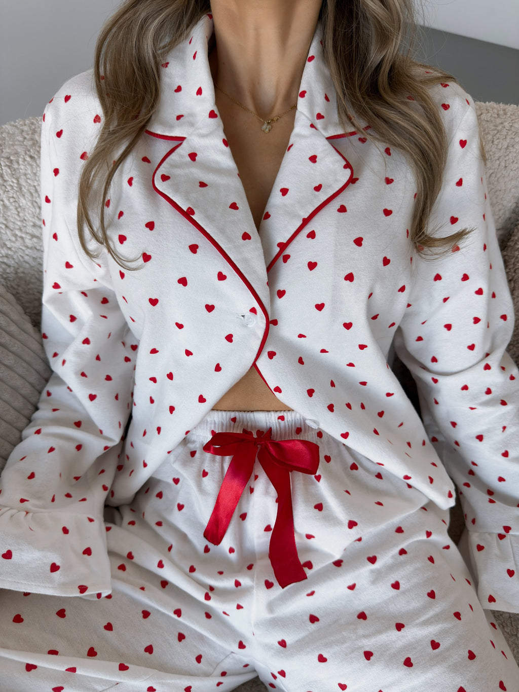 Women's Loungewear Heart Print Cotton Set