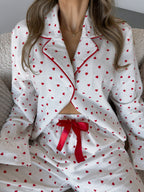 Women's Loungewear Heart Print Cotton Set