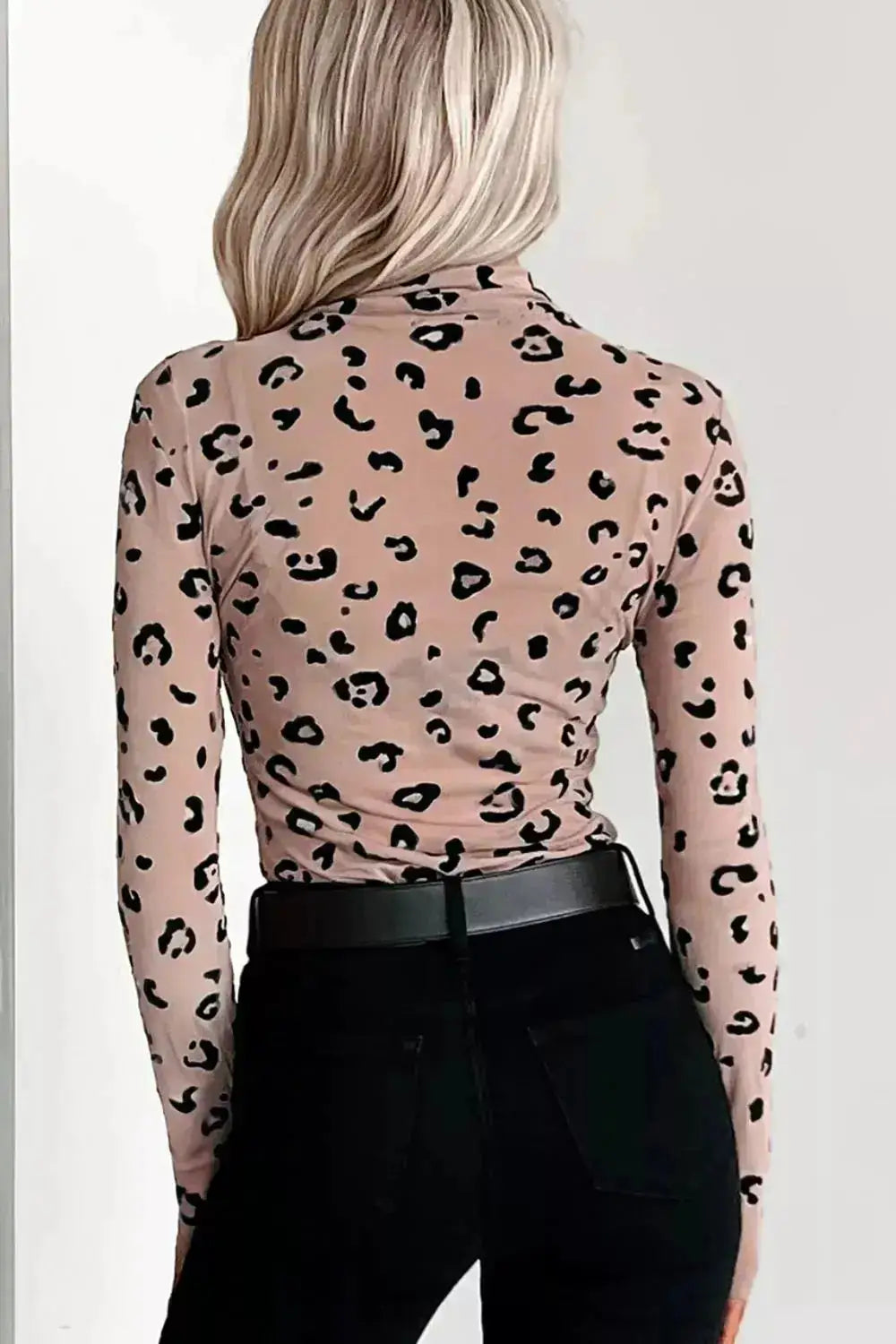 Leopard Print Sheer Mesh Bodysuit by Parfymia