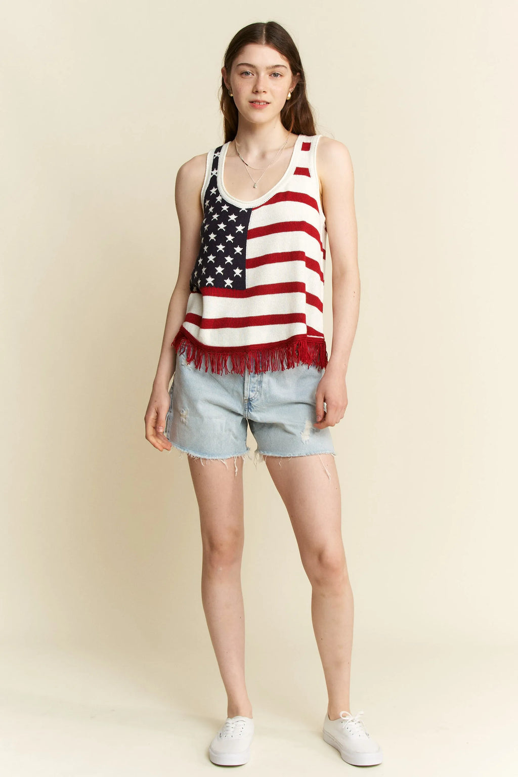 Women's Tank Top – American Flag Fringe