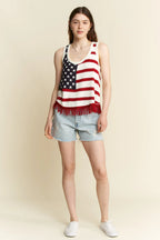 Women's Tank Top – American Flag Fringe