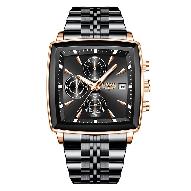 Men's Large Dial Square Business Watch – Bold & Elegant Dropshipman