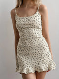 Women's Lounge Dress – Floral Print Ruffle Hem