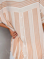 Women's Collared Shirt – Striped & Dotted Plus Size